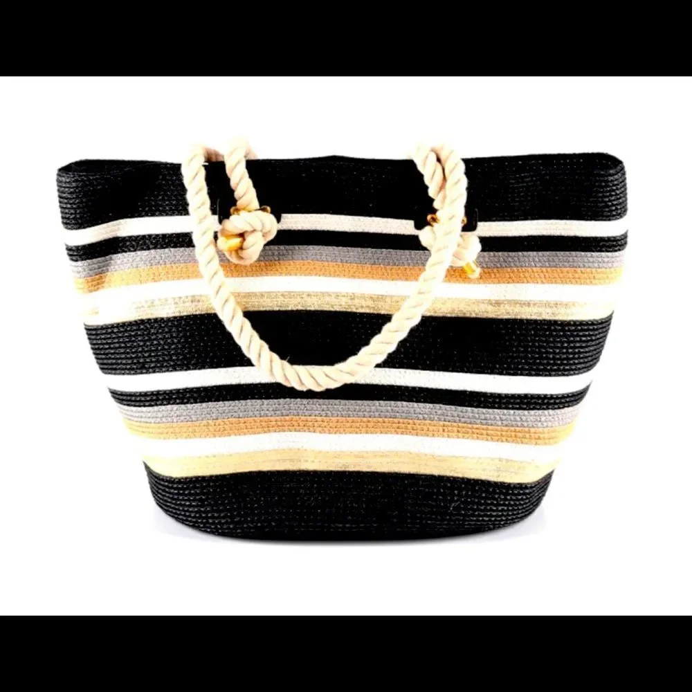 Soft rope handle beach or baby bag. Striped Tote Large Beach bag. Boating